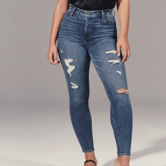 Abercrombie & Fitch Denim - A&F CURVE LOVE High Rise Super Skinny Jeans Sz 14 / 32 Abercrombie Curvy